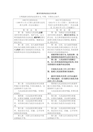 新旧行政诉讼法全文对照表