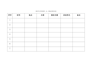 新时代文明实践所、站、基地活动表
