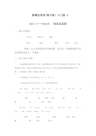 新概念英语入门级A-unit1-5知识点总结