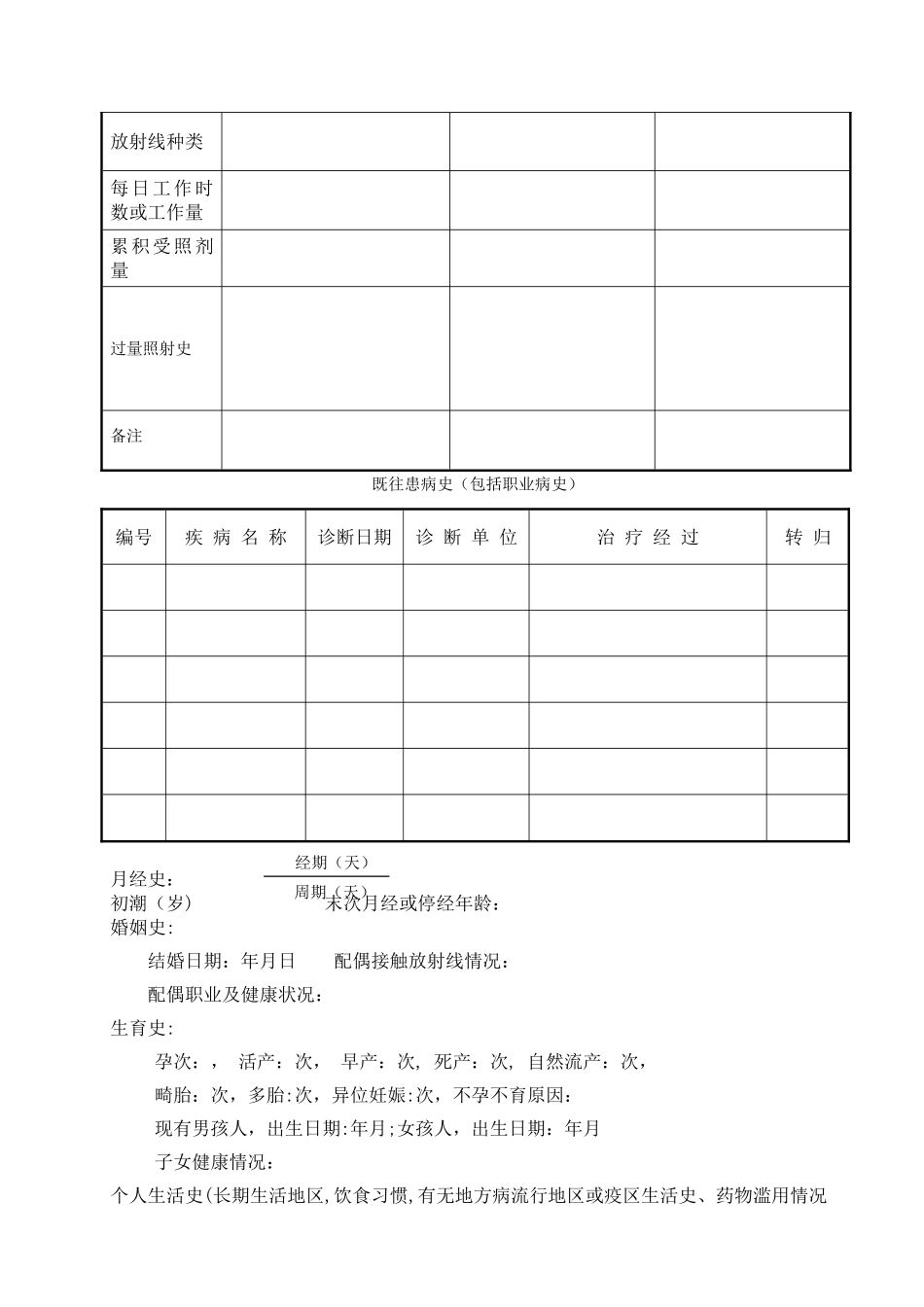 新版放射工作人员个人健康检查表_第2页