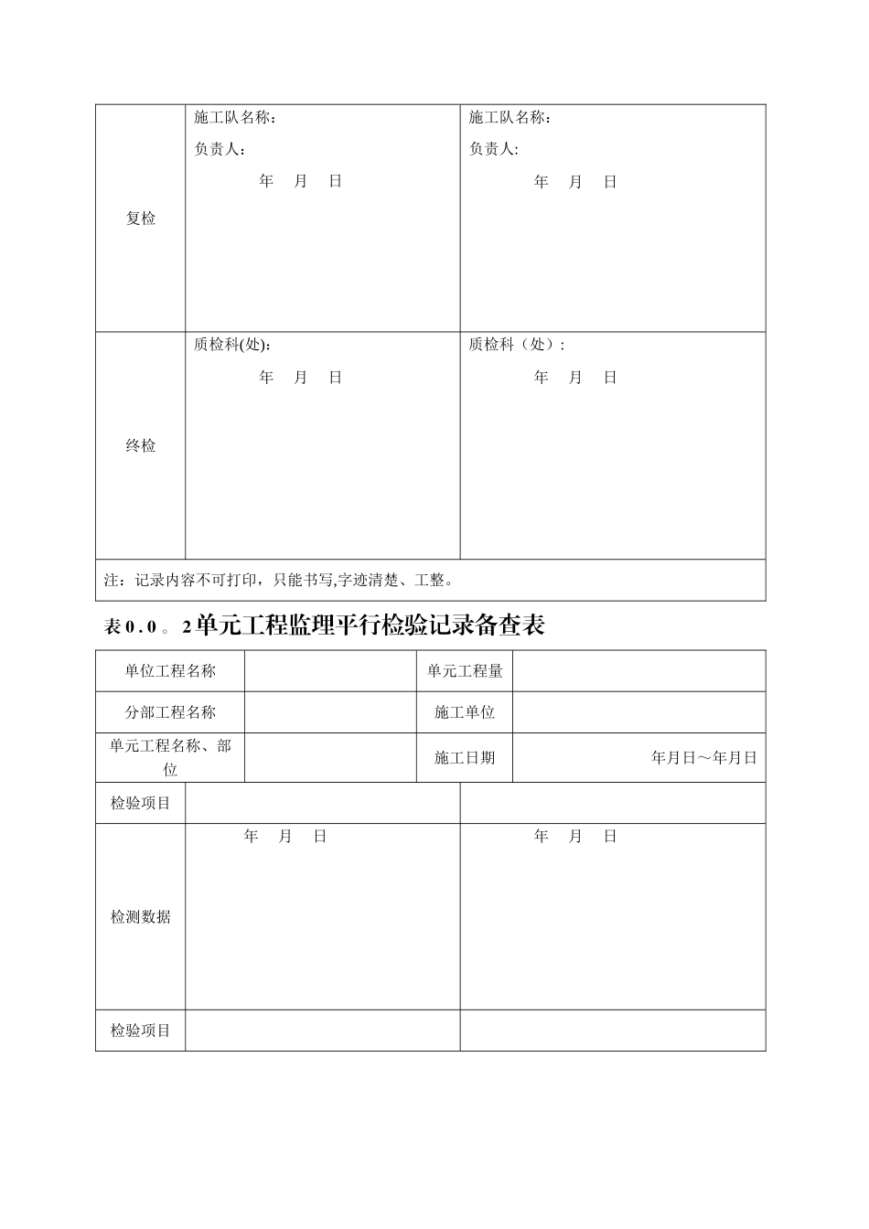 新版水利工程质量评定备查资料表格_第2页