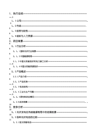 新能源有限公司商业计划书最终版