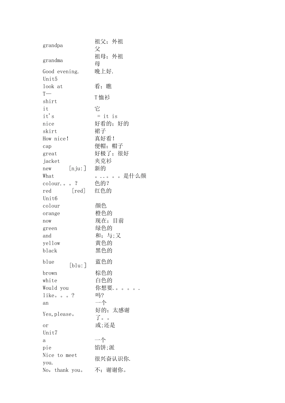 新译林版三年级到六年级英语词汇表_第2页