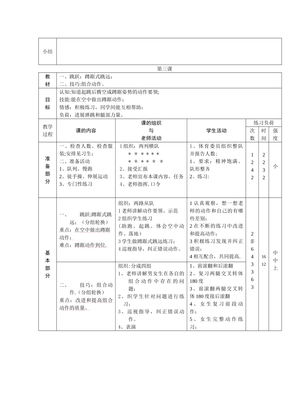 新课标小学体育水平三全册教案_第3页