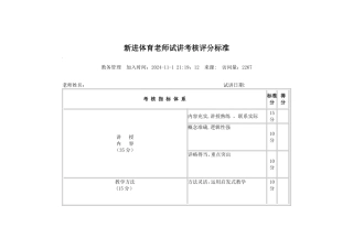 新进体育教师试讲考核评分标准2
