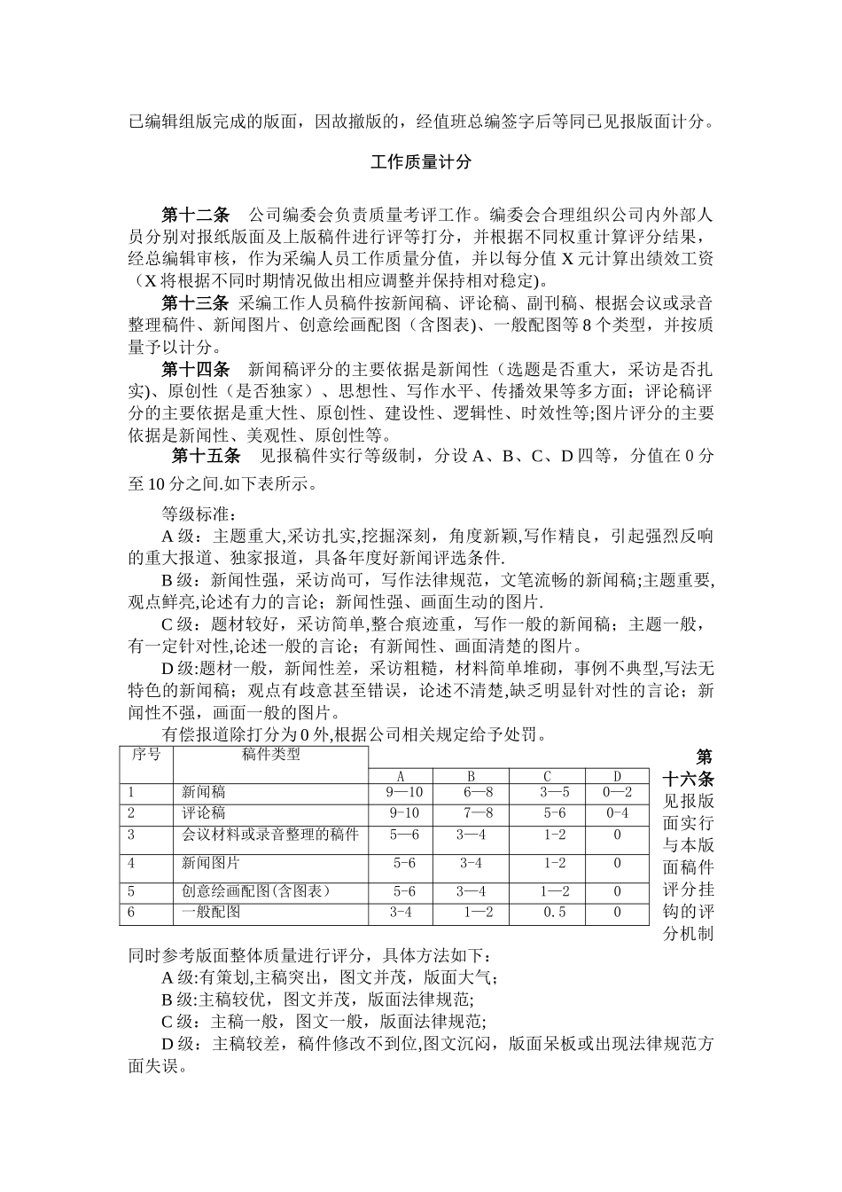 新闻中心报社文编部长绩效考核指标及标准docx._第2页