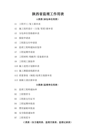 新陕西监理用表