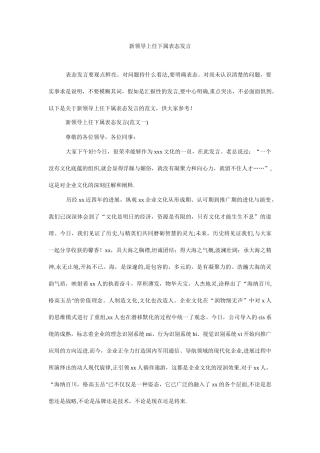 新领导上任下属表态发言