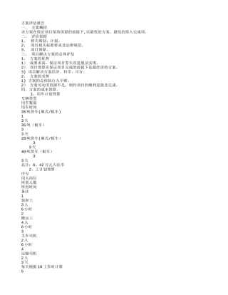 方案评估报告
