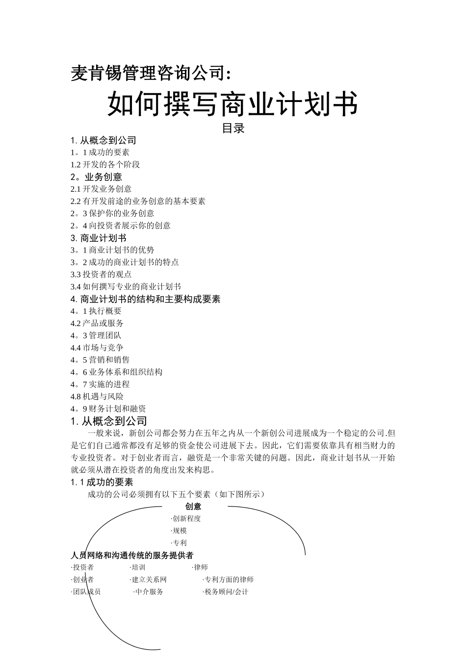 方法论-麦肯锡：如何撰写商业计划书_第1页