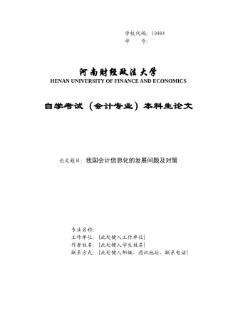 我国会计信息化的发展问题及对策