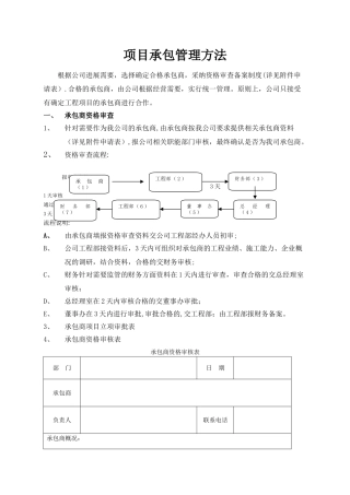 施工分包商管理方法