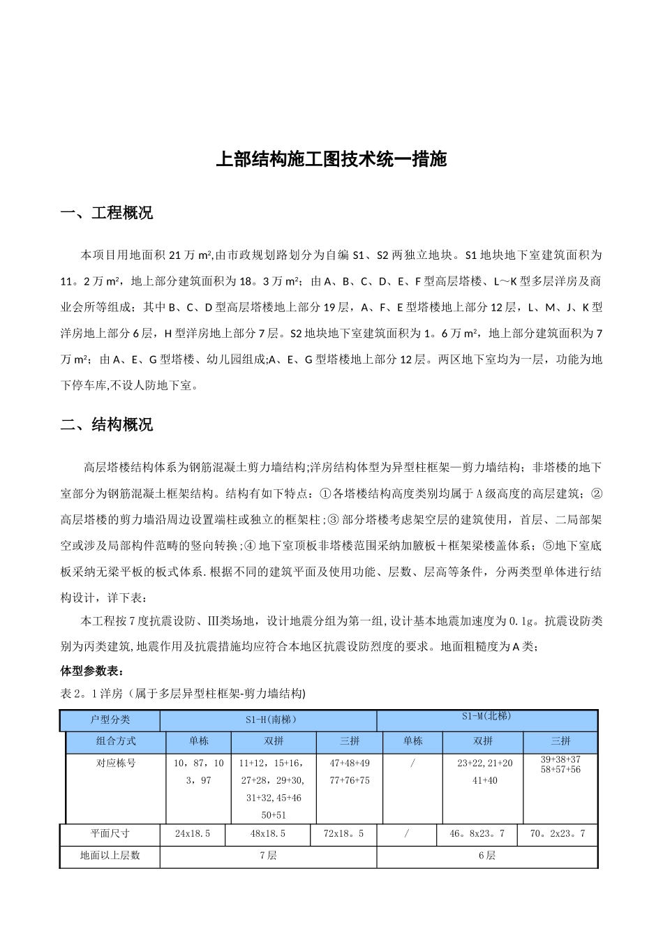 施工图结构计算统一措施_第1页