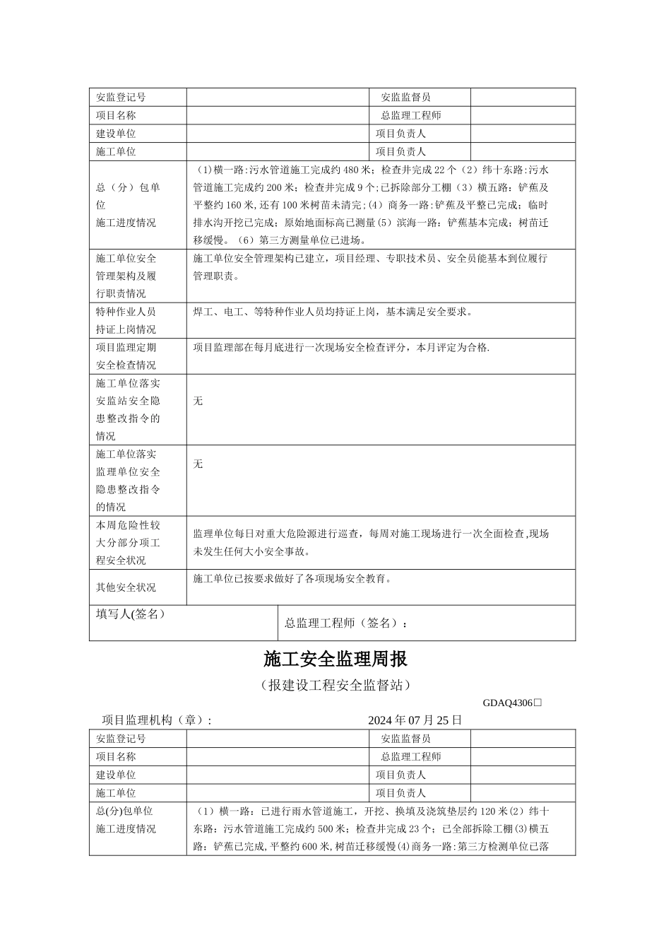 施工安全监理周报_第2页