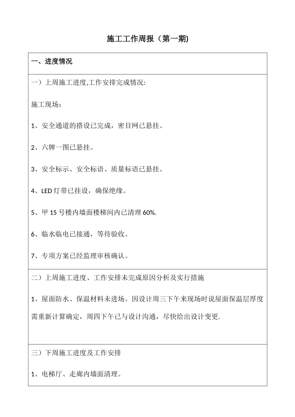 施工工作周报表_第1页