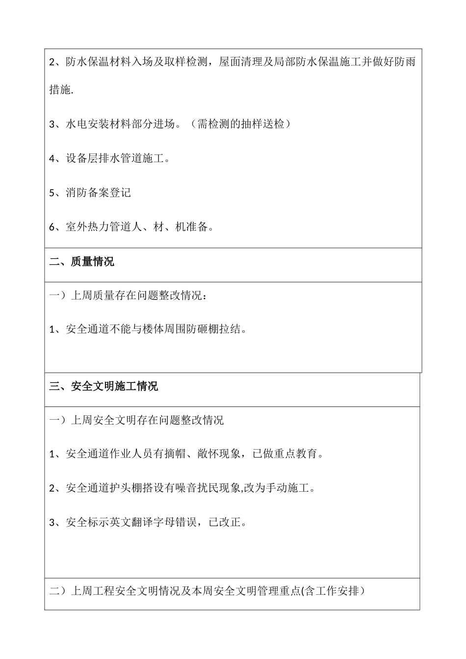 施工工作周报表_第2页