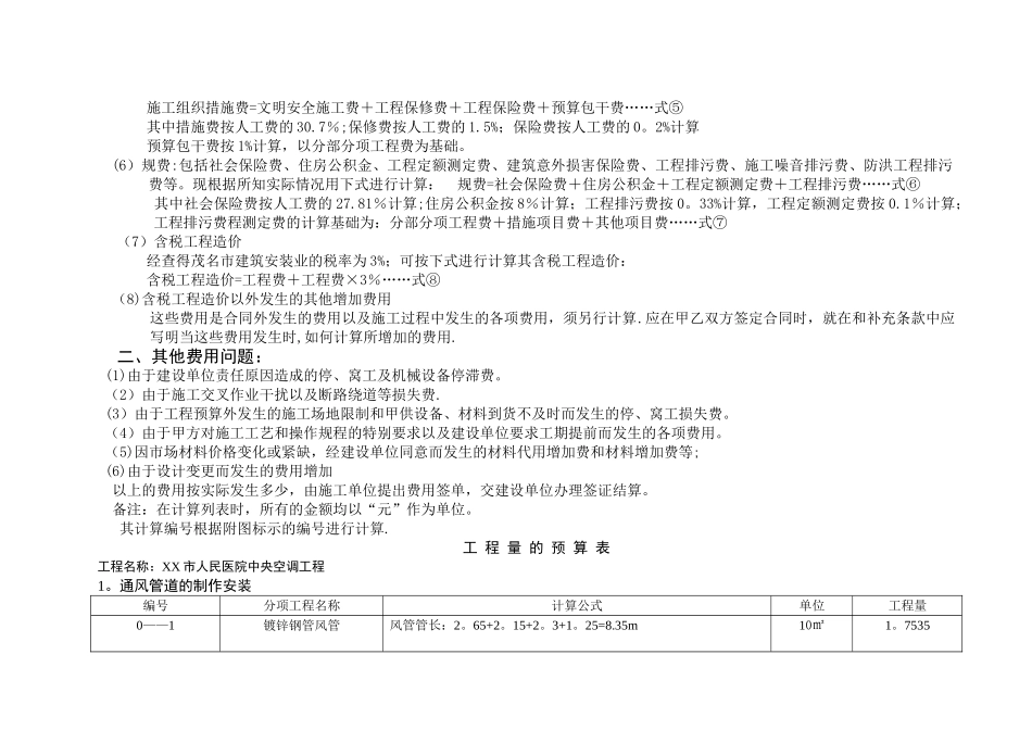 施工工程预算书范例_第2页