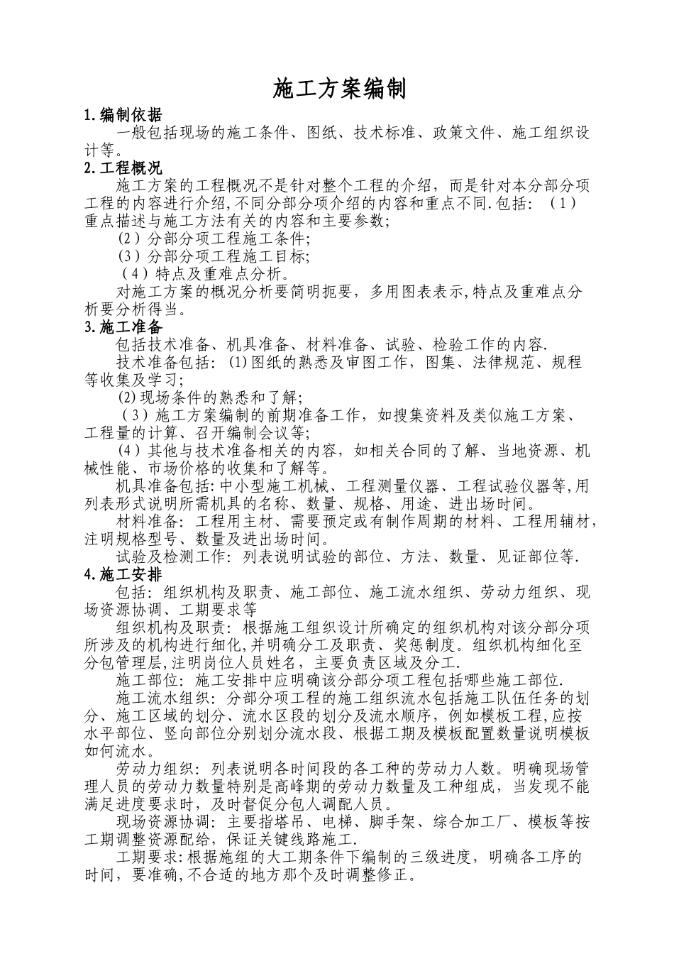 施工方案包含内容_第1页