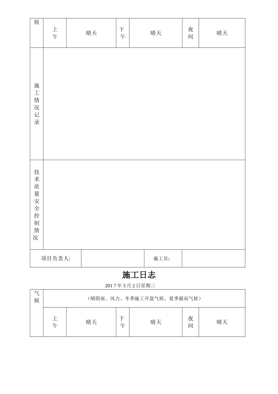 施工日志样板_第2页