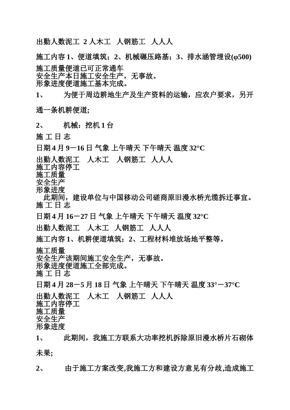 施工日志范文_第2页