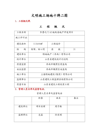 施工现场“十牌二图”