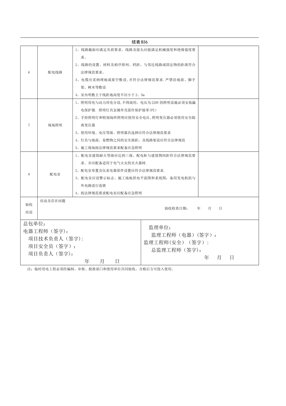 施工现场临时用电验收记录_第2页