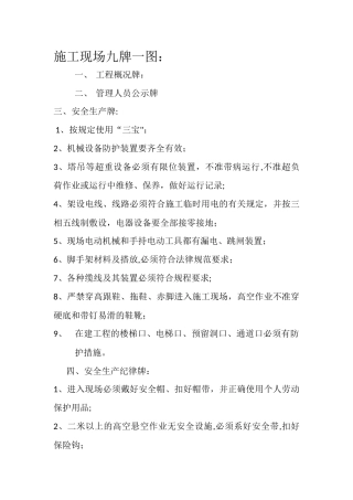 施工现场九牌一图
