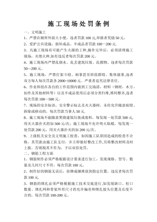 施工现场处罚条例