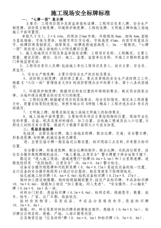 施工现场安全标牌标准