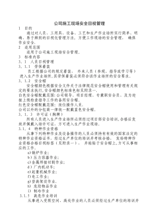 施工现场安全目视管理