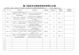 施工现场安全隐患排查治理登记台帐1