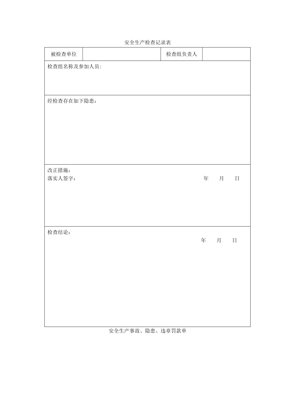 施工现场定期安全检查记录表_第3页