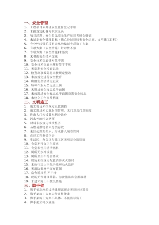 施工现场常见安全隐患汇总