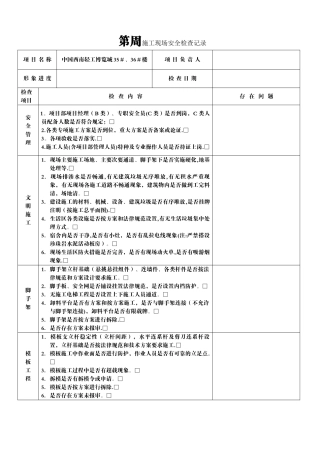 施工现场每周安全检查记录