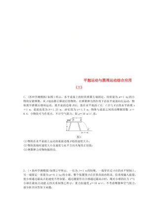 2025年江苏省高中物理学业水平测试复习专题二平抛运动与圆周运动综合应用三冲A集训