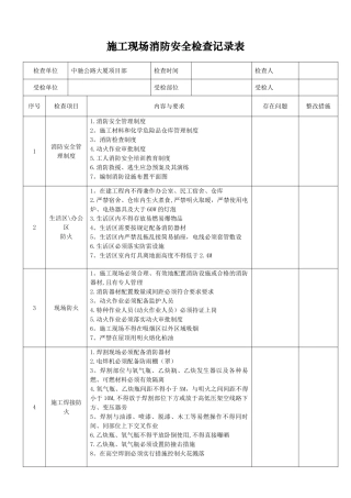 施工现场消防检查记录