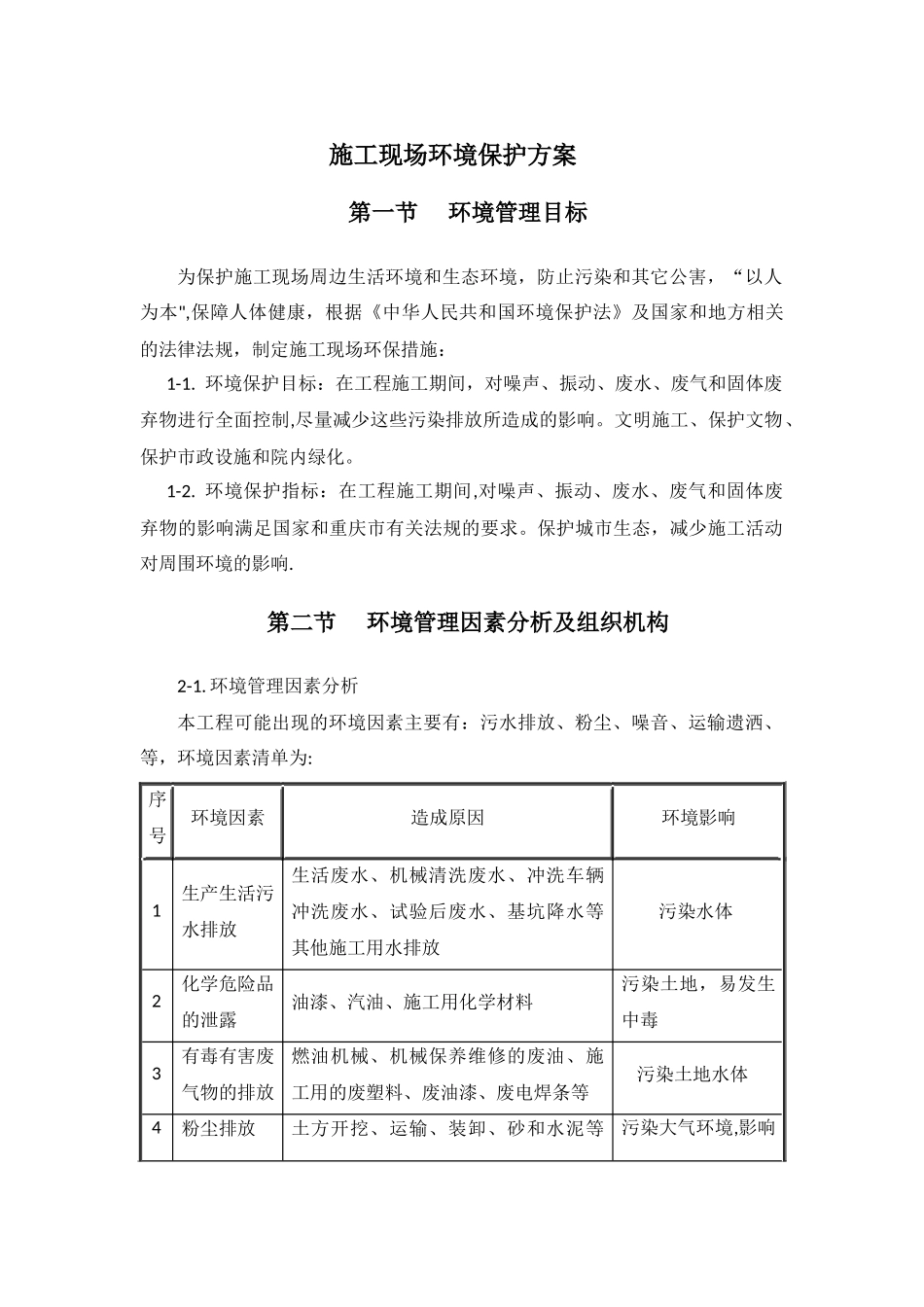 施工现场环境保护方案_第1页