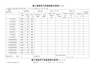 施工现场电气设备检查记录表1