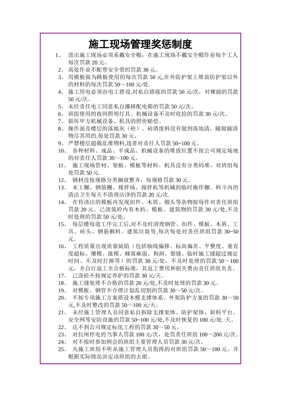 施工现场管理奖惩制度_第1页