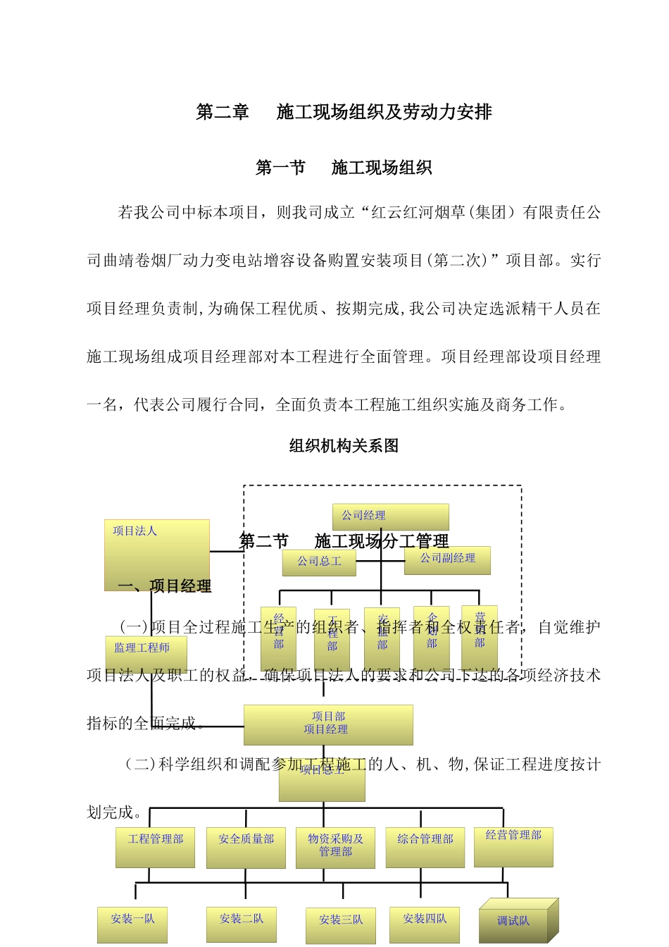 施工现场组织及劳动力安排_第1页