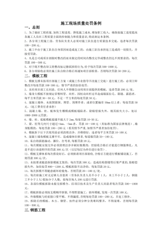 施工现场质量处罚条例细则