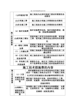 施工组织措施费包括内容
