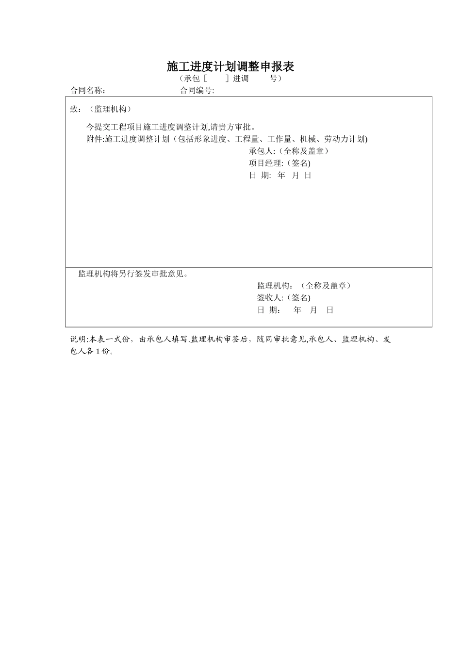 施工进度计划调整申报表_第1页