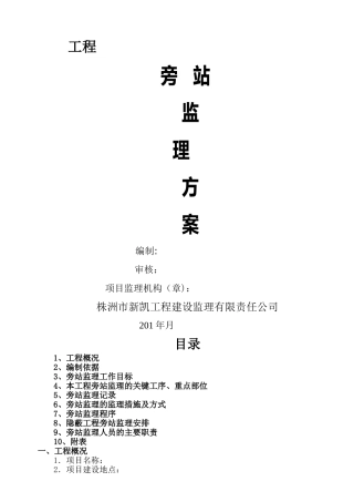 旁站方案范本