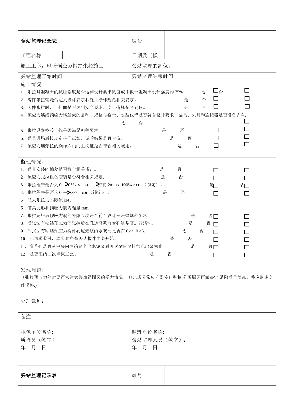 旁站监理记录表(新版)_第2页
