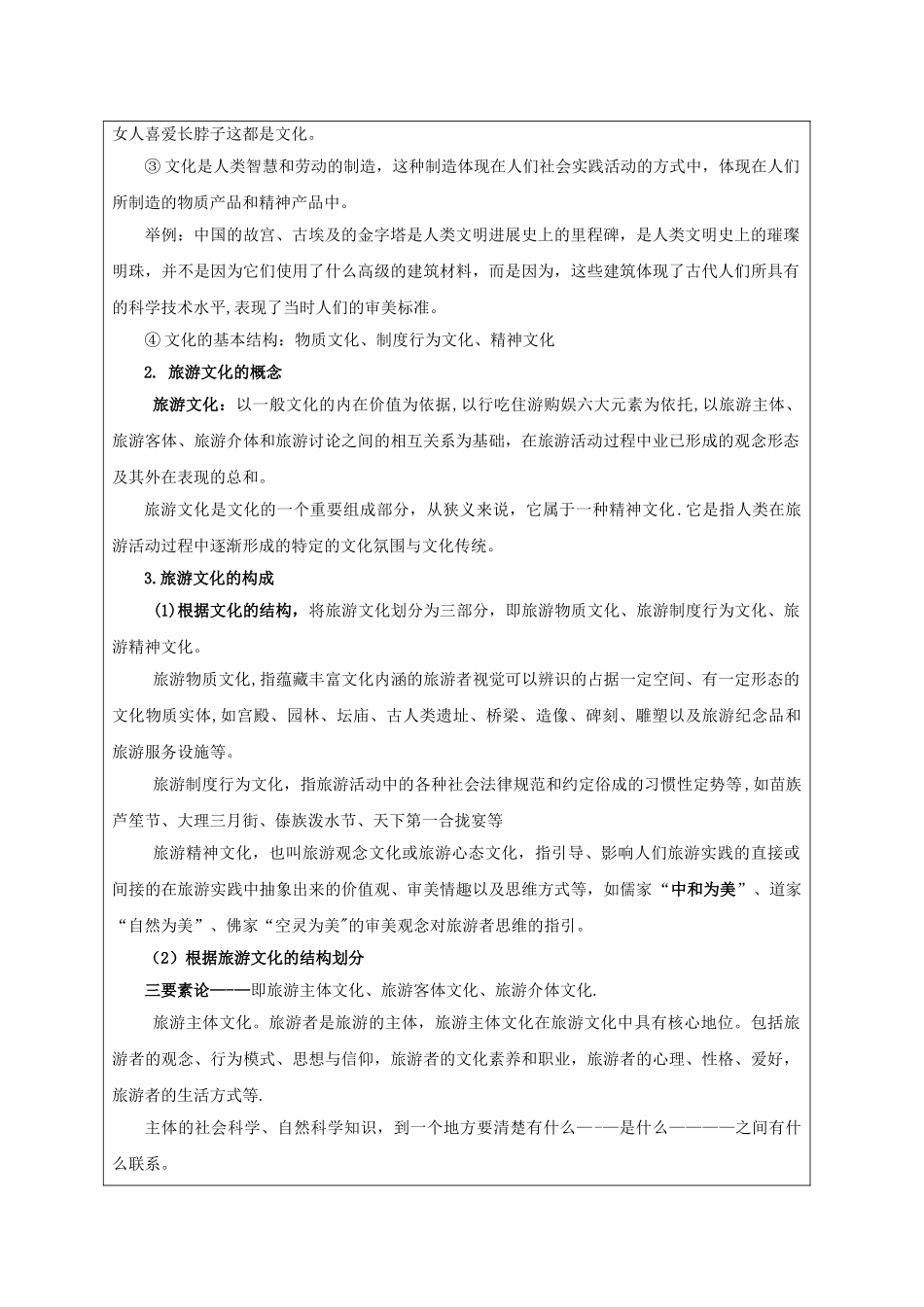旅游文化学教案_第3页