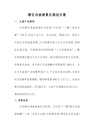 旅游景区规划方案