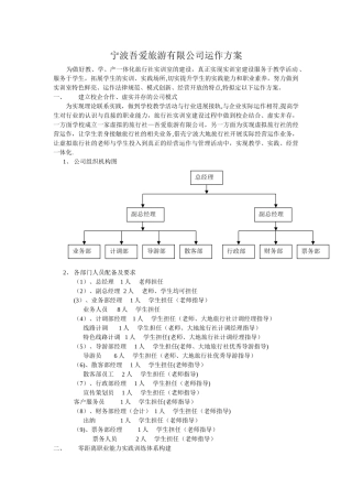 旅行社运作方案