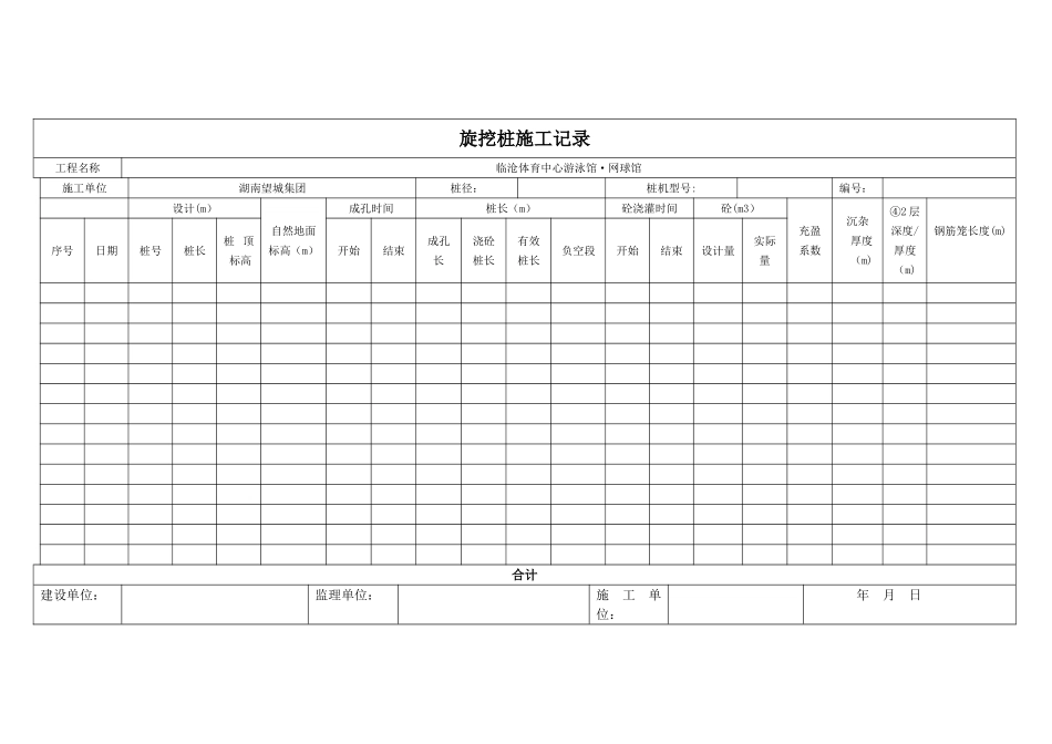 旋挖桩施工记录_第1页