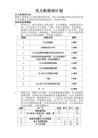 无人机培训课程与计划